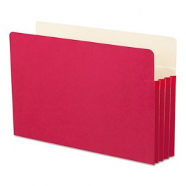 3 1/2 Inch Expansion Colored File Pocket, Straight Tab, Legal, Red