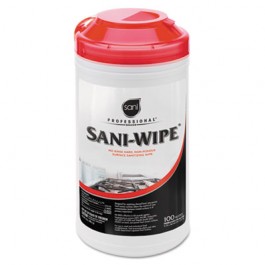 Sani-Wipe Surface Sanitizing Wipes, 7.75x10.5, White
