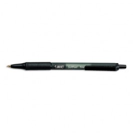 Soft Feel Ballpoint Retractable Pen, Black Ink, Fine, Dozen