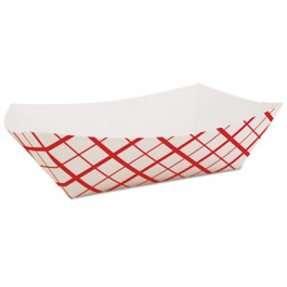 Food Baskets, Paperboard, Red/White Check, 10-Lb Capacity
