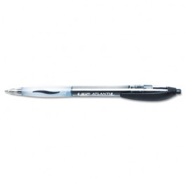 Atlantis Ballpoint Retractable Ball Pen, Black Ink, Medium, Dozen