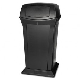 Ranger Fire-Safe Container, Square W/2 Doors, Structural Foam, 65 gal, Black