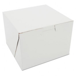 Tuck-Top Bakery Boxes, Paperboard, White, 5.5 x 5.5 x 4