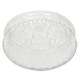 Round CaterWare Dome-Style Food Container Lids, 1-Comp, Clear, 18dia