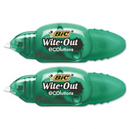 Wite-Out Ecolutions Mini Correction Tape, White, 1/5" x 235", 2/Pack
