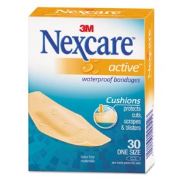 Nexcare Active Extra Cushion Flexible Foam Bandages, 1 1/16 x 3, Adhesive