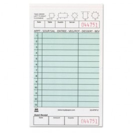 Guest Check Book, Carbonless Duplicate, 4 1/5 x 7 3/4, 200/Pack