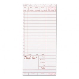 Guest Check Book, Single Sheet, 4.21 x 9.02, 200/Pack