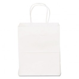 Handled Shopping Bags, 8w x 4 1/2d x 10 1/4h, White