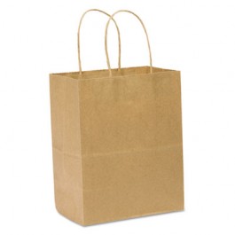 Handled Shopping Bags, #60, 8w x 4 1/2d x 10 1/4h, Natural