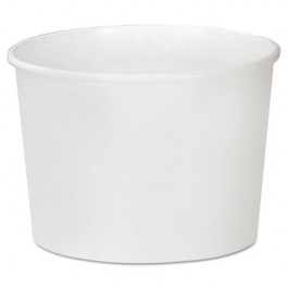 Double Poly Paper Food Container, Squat, White, 16 oz, 25/Pack