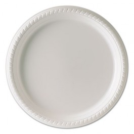 Plastic Plates, 10 1/4 Inches, White, Round, 25/Pack
