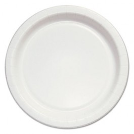 Bare Eco-Forward Mediumweight Paper Dinnerware, Plate, 7", Round, White