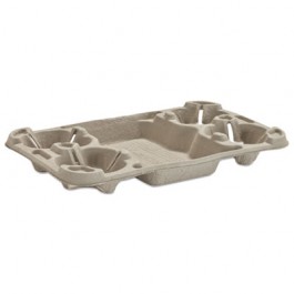 StrongHolder Molded Fiber Cup Tray, 8-44oz, Four Cups