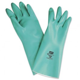 NitriGuard Unsupported Nitrile Gloves, Green, One Size Fits All