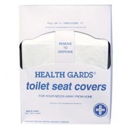 Health Gards Toilet Seat Covers, White, Paper, Quarter-Fold, 200 Covers/Pack