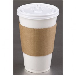 Coffee Clutch Hot Cup Sleeve for 10-20 oz Cups, Kraft, Brown