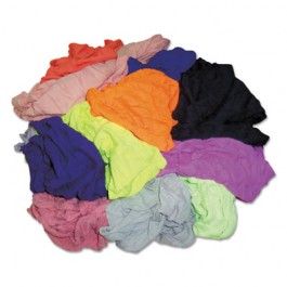 Colored T-Shirt Rags, Multicolored, Multi-Fabric,10 lb Polybag