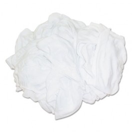 Bleached White T-Shirt Rags, Multi-Fabric, 25 lb Polybag