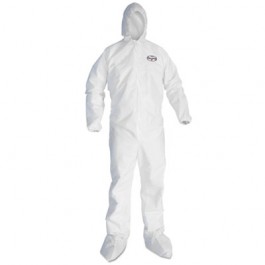 KLEENGUARD A20 Elastic Back and Cuff Hood and Boot Coveralls, XXL, White