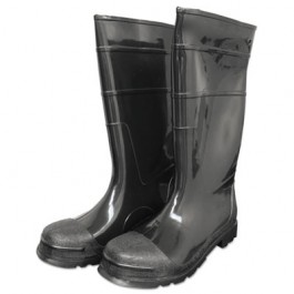 General-Purpose Steel-Toe PVC Boots, Black, Size 10