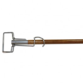 Metal Spring Clip Mop Handle, Wood Handle/Metal Head, 63"