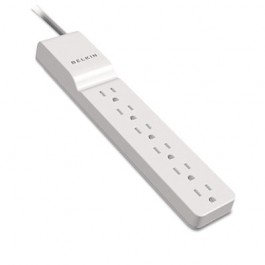 Surge Protector, 6 Outlets, 360 Degree Rotating Plug, 8ft Cord, White