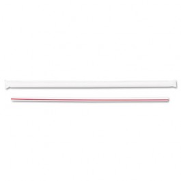 Jumbo Straws, 7 3/4", Plastic, White/Red Stripes