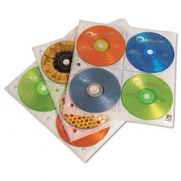 Two-Sided CD Storage Sleeves for Ring Binder