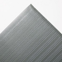 Ribbed Antifatigue Mat, Vinyl, 36 x 60, Gray