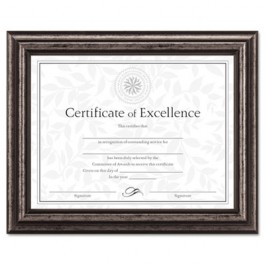 Document Frame, Desk/Wall, Wood, 8-1/2 x 11, Antique Charcoal Brushed Finish