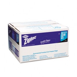 Commercial Resealable Freezer Bag, Zipper, 2 gal, 13 x 15-1/2, Clear