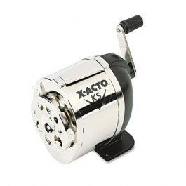 X-ACTO Manual Pencil Sharpener, Table- or Wall-Mount, Black/Chrome