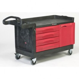 TradeMaster Cart, 750-lb Cap., 1 Shelf, 26 3/8w x 58 5/8d x 33 1/4h, Black