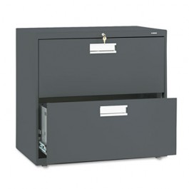 600 Series Two-Drawer Lateral File, 30w x19-1/4d, Charcoal