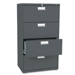 600 Series Four-Drawer Lateral File, 30w x19-1/4d, Charcoal