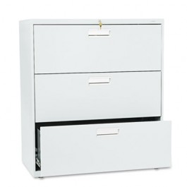 600 Series Three-Drawer Lateral File, 36w x19-1/4d, Light Gray