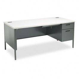 Metro Classic Right Pedestal Workstation Desk, 66w x 30d, Gray Pattern/Charcoal