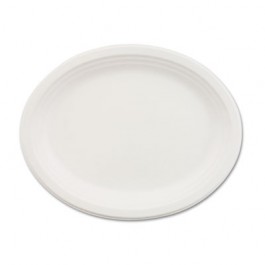Paper Dinnerware, Oval Platter, 9-3/4 x 12-1/2, White