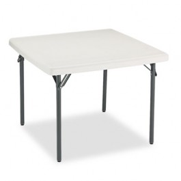 IndestrucTable TOO 1200 Series Resin Folding Table, 37w x 37d x 29h, Platinum