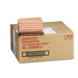 Pop-Open Flat Paper Coin Wrappers, Quarters, $10, 1000 Wrappers/Box