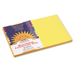 Construction Paper, 58 lbs., 12 x 18, Yellow, 50 Sheets/Pack