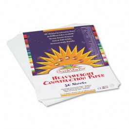 Construction Paper, 58 lbs., 9 x 12, Bright White, 50 Sheets/Pack