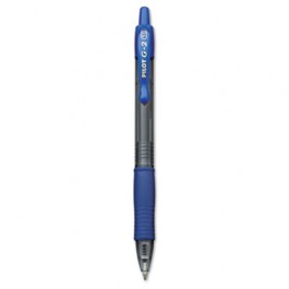 G2 Gel Roller Ball Pen, Retractable, Refillable, Blue Ink, 1.0mm Bold, Dozen