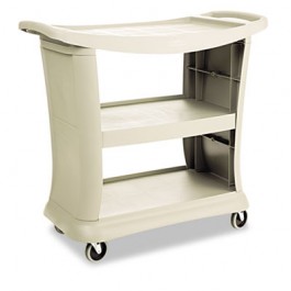 Executive Service Cart, 3-Shelf, 20-1/3w x 38-9/10d, Platinum
