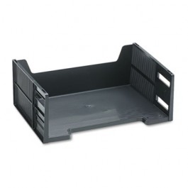 Stackable High-Capacity Side Load Letter Tray, Polystyrene, Ebony