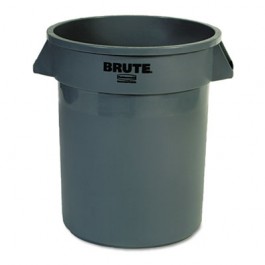 Brute Refuse Container, Round, Plastic, 20 gal, Gray