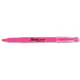 Accent Pocket Style Highlighter, Chisel Tip, Fluorescent Pink, 12/Pk