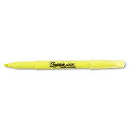 Accent Pocket Style Highlighter, Chisel Tip, Fluorescent Yellow, 12/Pk