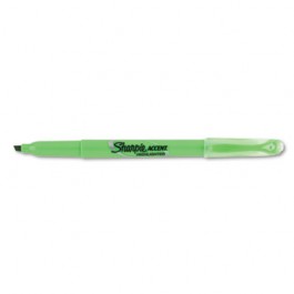 Accent Pocket Style Highlighter, Chisel Tip, Fluorescent Green, 12/Pk